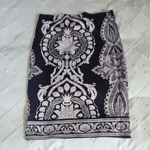 Elegant Black and White Patterned Skirt